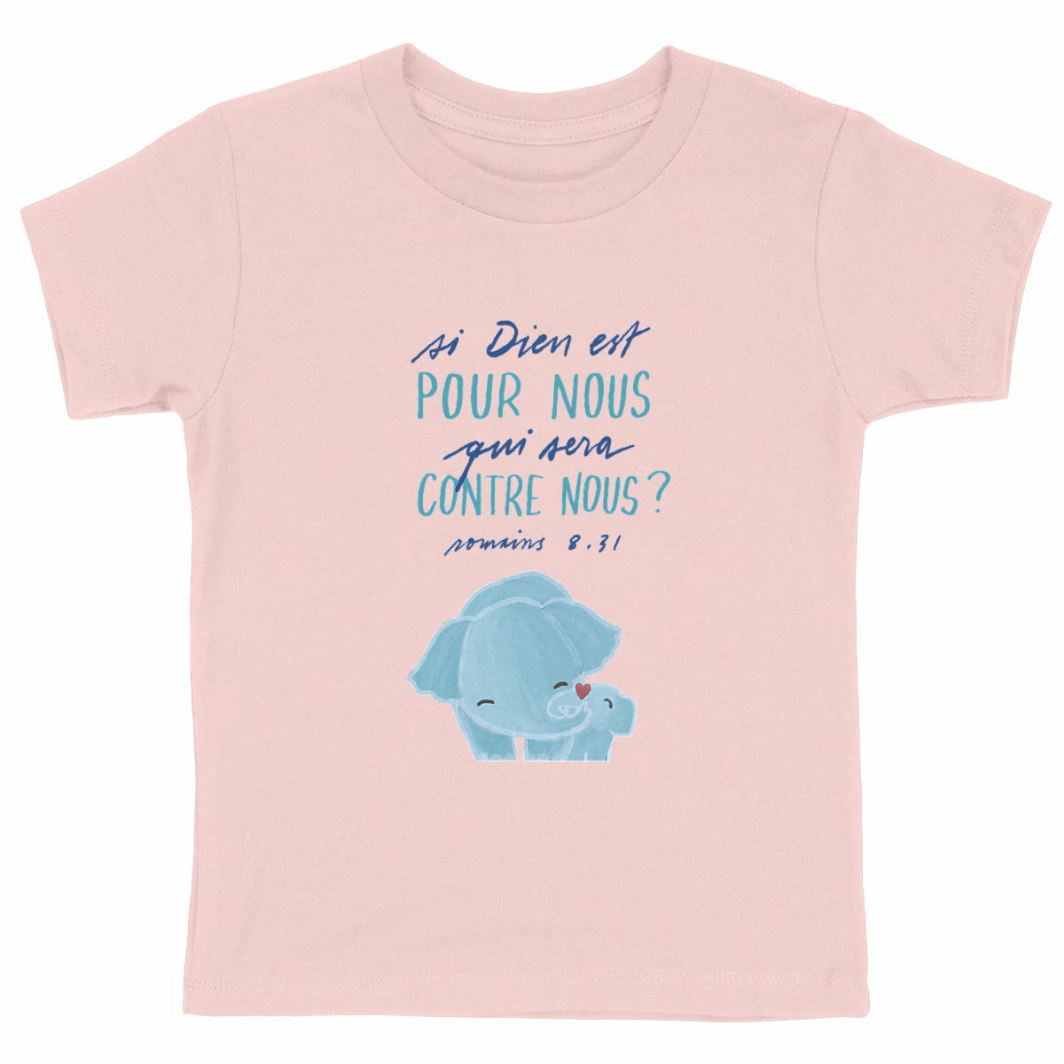 Dieu est pour nous / T-shirt enfant épais - face_rose