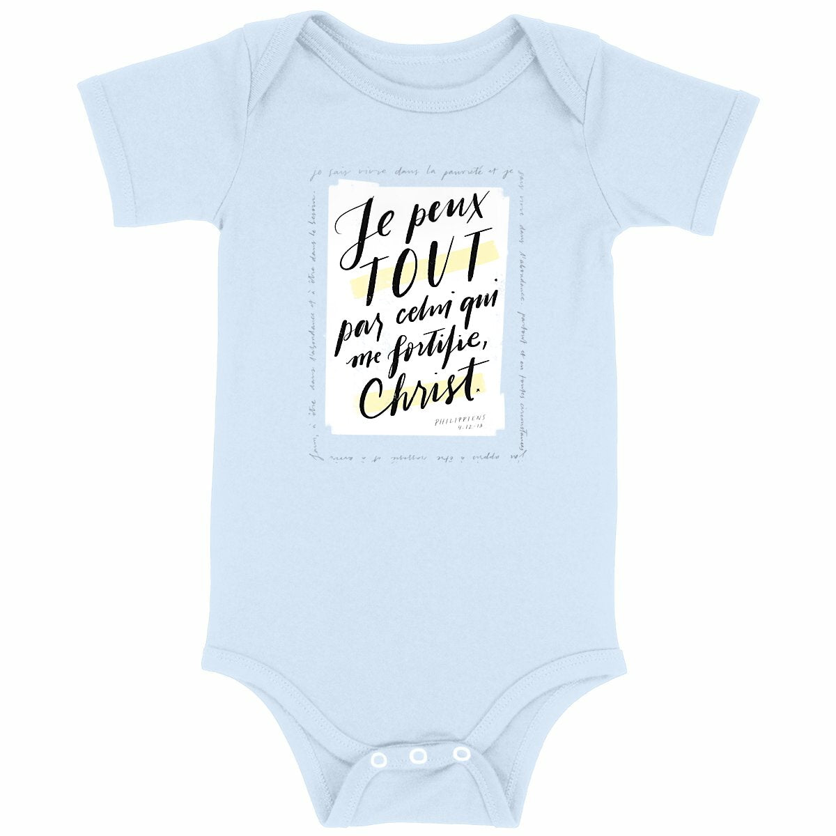 Par Christ qui me fortifie / Body bébé - face_bleu