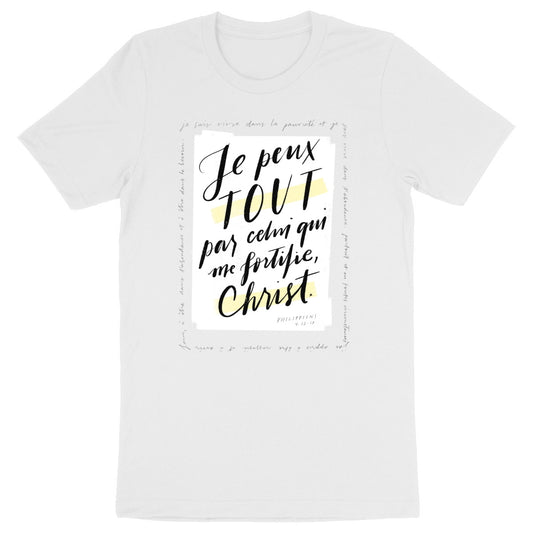 Par Christ qui me fortifie / T-shirt unisexe épais coton bio