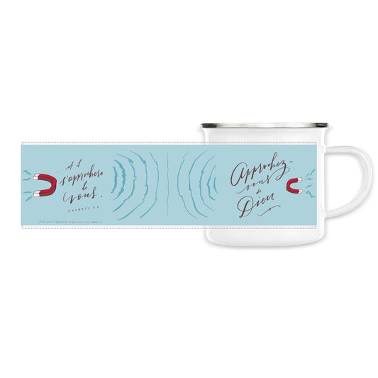 Dieu s'approchera de vous / tasse en émail